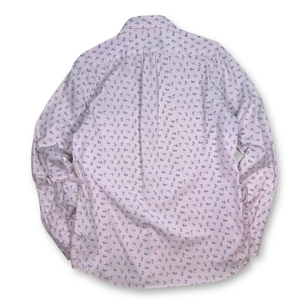 J. Crew Slim Stretch Secret Wash Shirt Floral Print Button‎ Down Mens M Pink